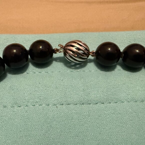TIFFANY & CO. Onyx Bead Silver Collar Necklace - Picture 8 of 13